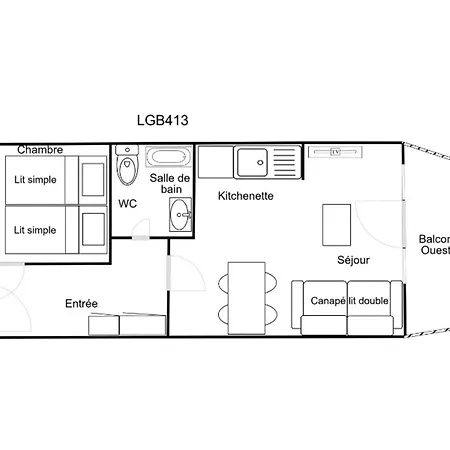 Confortable 2 Pieces, Skis Aux Pieds, 4 Pers, Balcon Ouest - Fr-1-182a-38 Apartman *